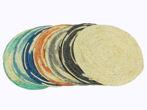 Round maize placemat, assorted