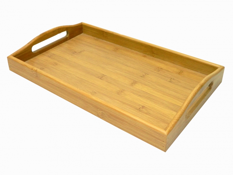 Crafted rectangular bamboo serving tray