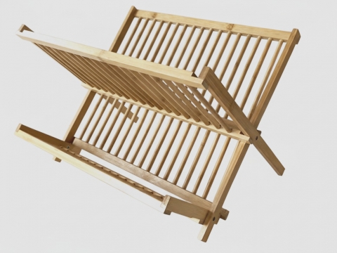 Bamboo dish rack foldable