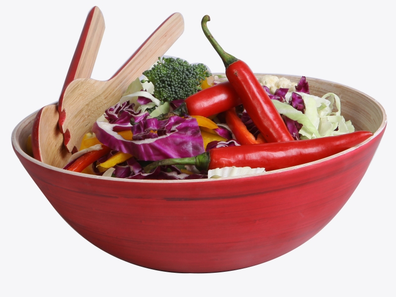 3pc bamboo salad bowl set