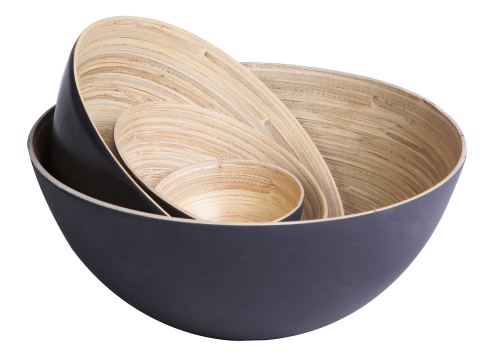 4pcs bamboo bowl - Solid matte finishing