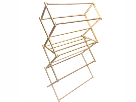 4 tier bamboo drying rack collapsible