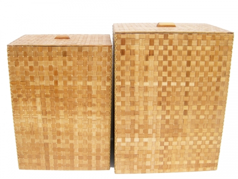 2pc rectangular pressed bamboo hamper