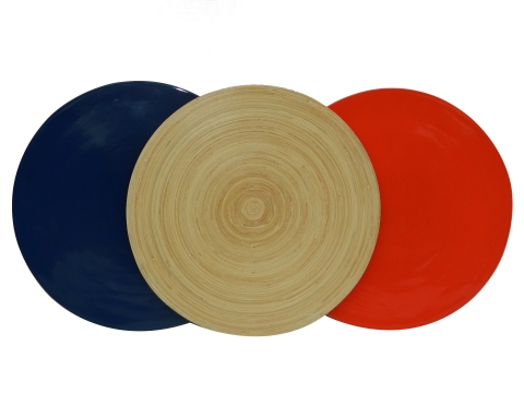 Lacquered bamboo placemat assorted