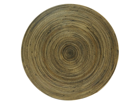 Natural round bamboo placemat antique black