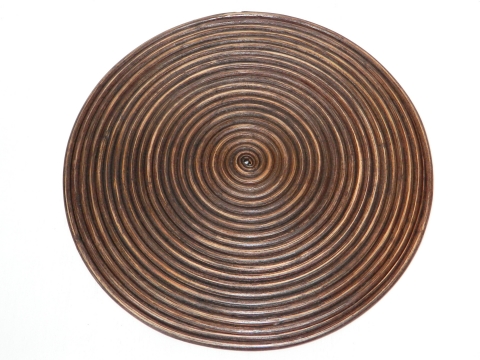 Coiled rattan placemat brown washed