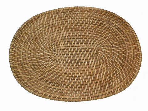 Oval rattan placemat honey