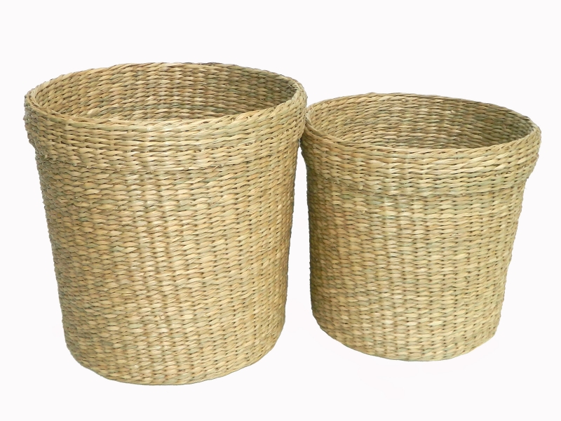2pc seagrass planter natural