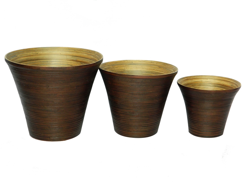 3pc bamboo planters