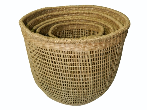 5pc round seagrass storage baskets