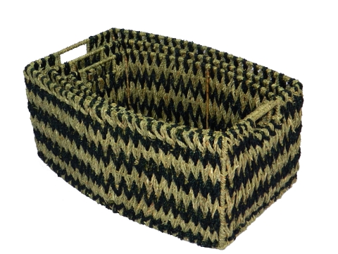 Rectangular storage basket zigzag
