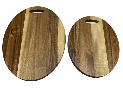 2pc oval acacia cutting board