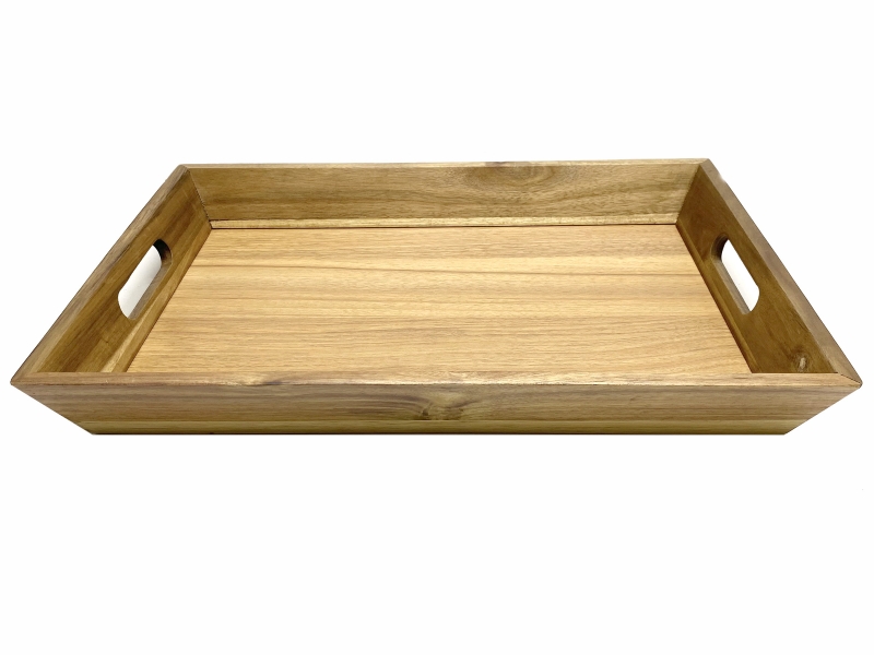 Rectangular acacia tray
