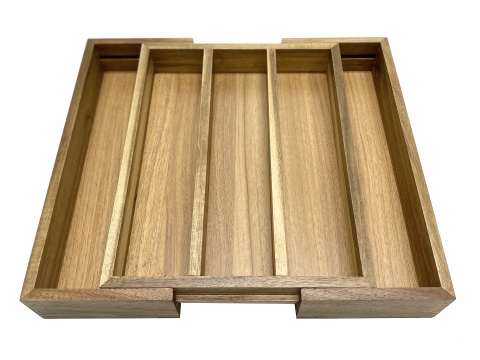 5 division acacia flatware tray
