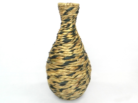 Woven water hyacinth decor vase