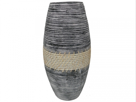 Decor vase with rope rim